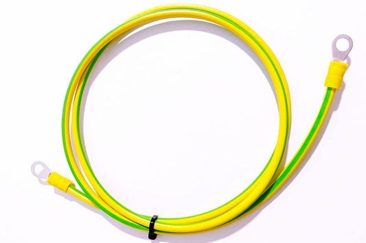 Erdungskabel 6mm² - beidseitig mit isoliertem Ringkabelschuh M6 / gelb MPS-Contact